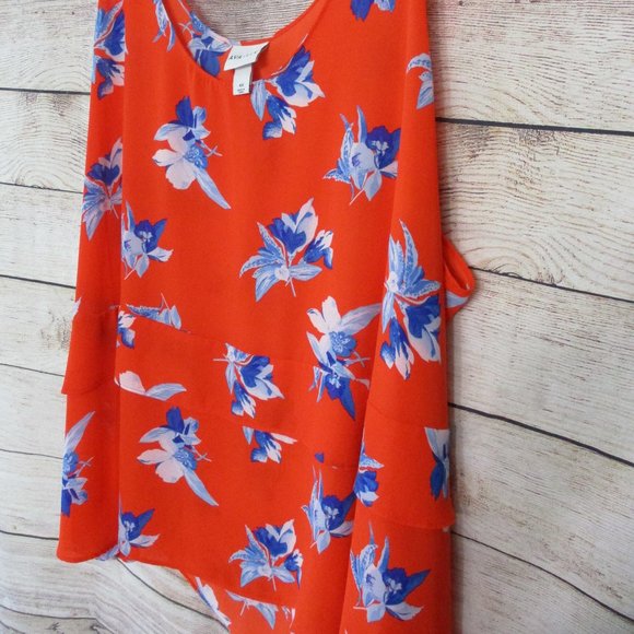 Ava & Viv Orange Floral Sleeveless 4X Blouse - Picture 4 of 10
